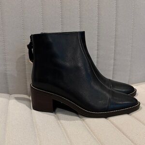 Cole Haan Black Ankle Boots with Brown Heel